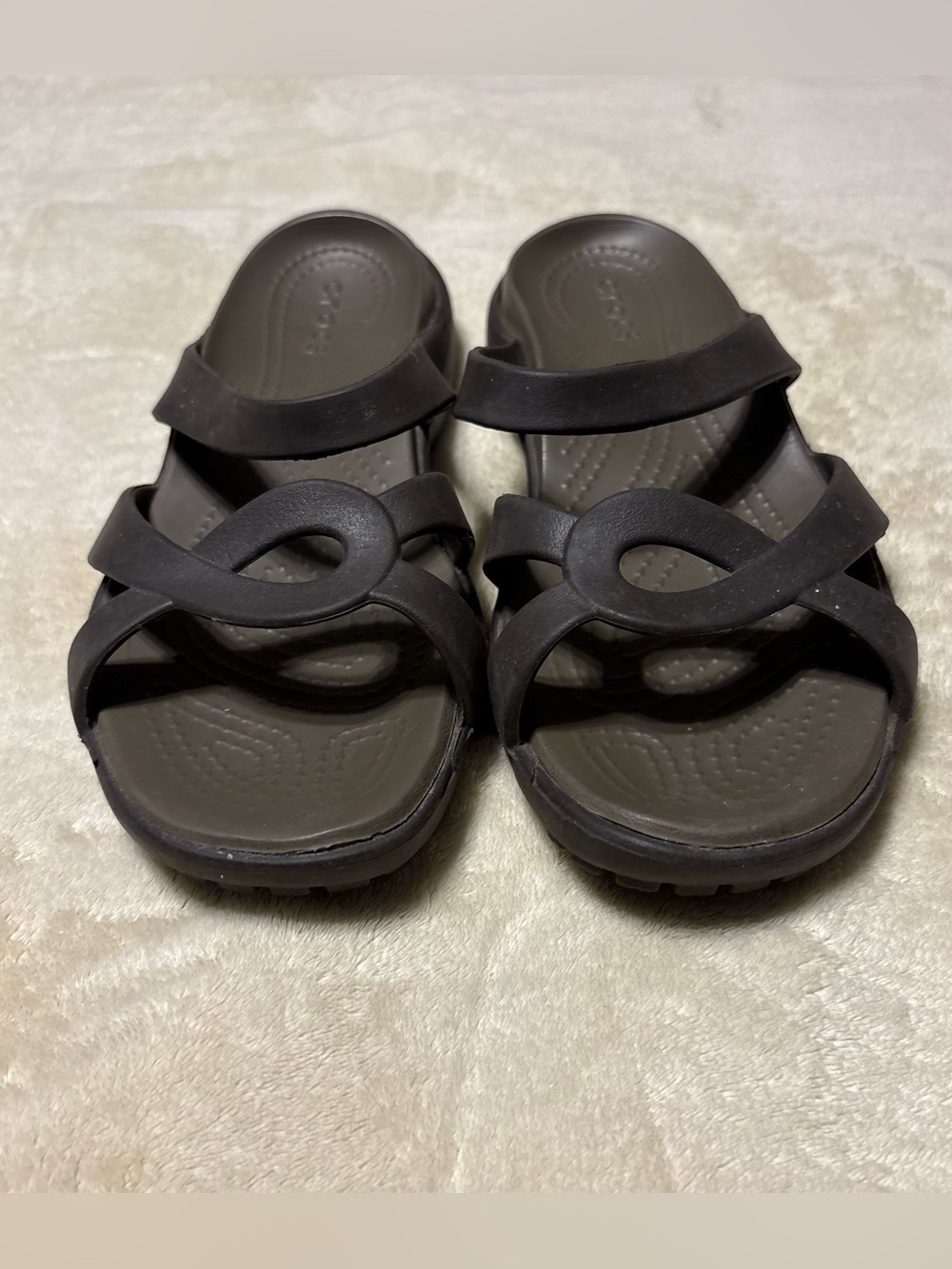 CROCS Brown Women's Slide Sandals - Picture 1 of 6